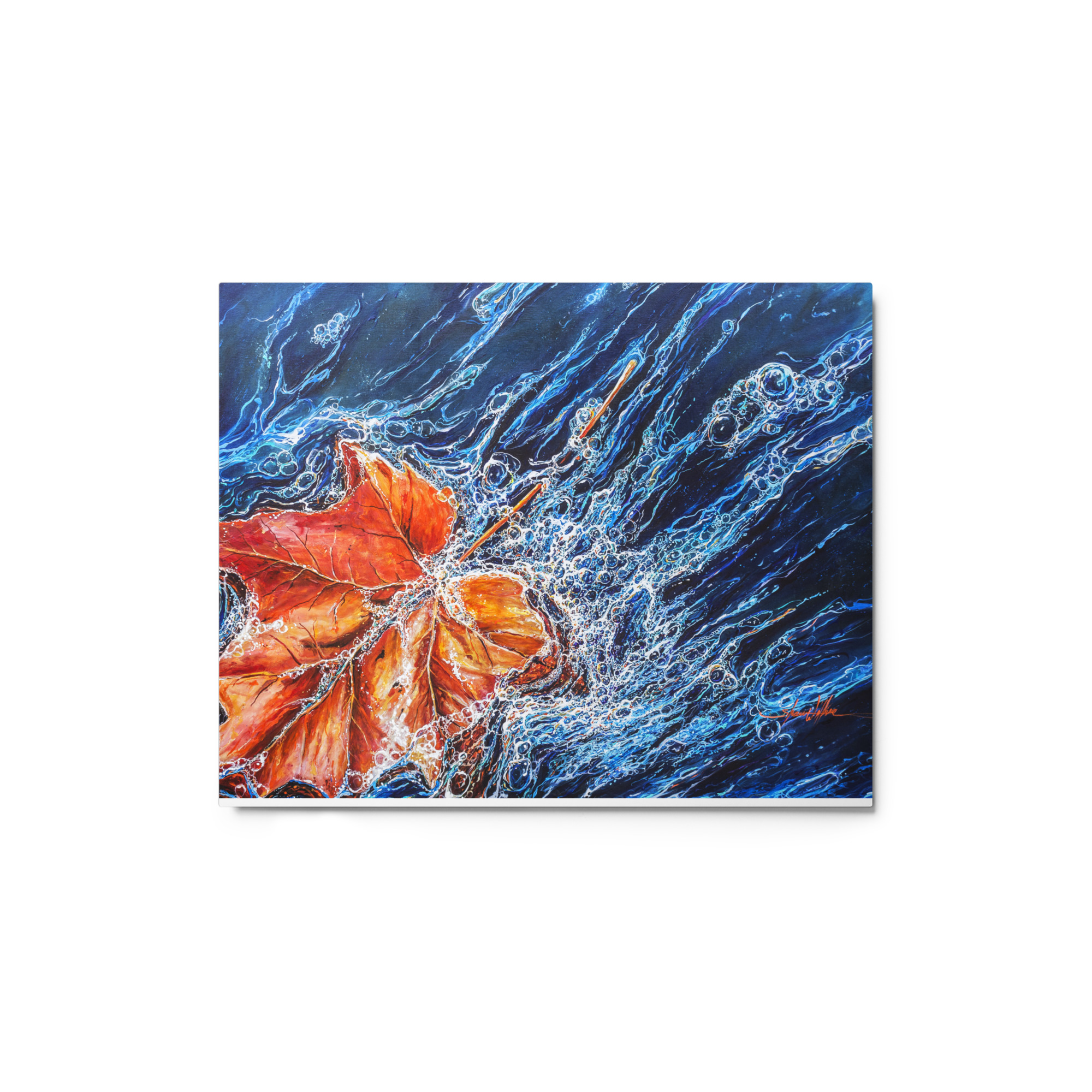"Leaf to Water" Metal prints