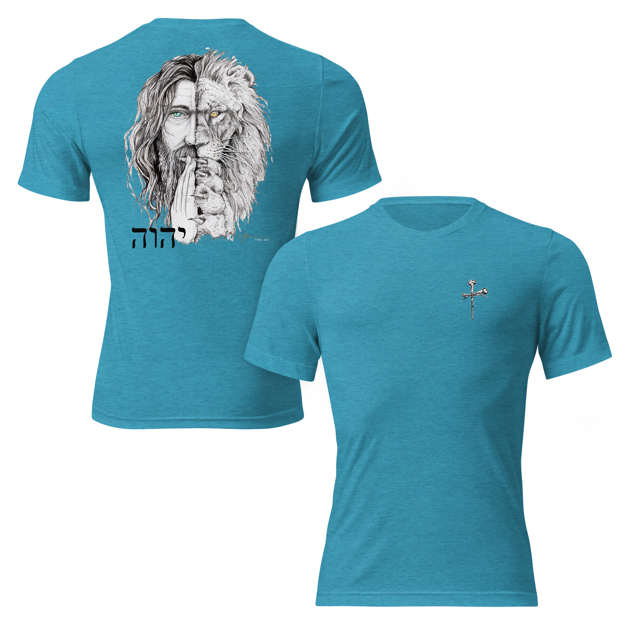 "I Am" lion/jesus head. Short sleeve t-shirt - Image 62