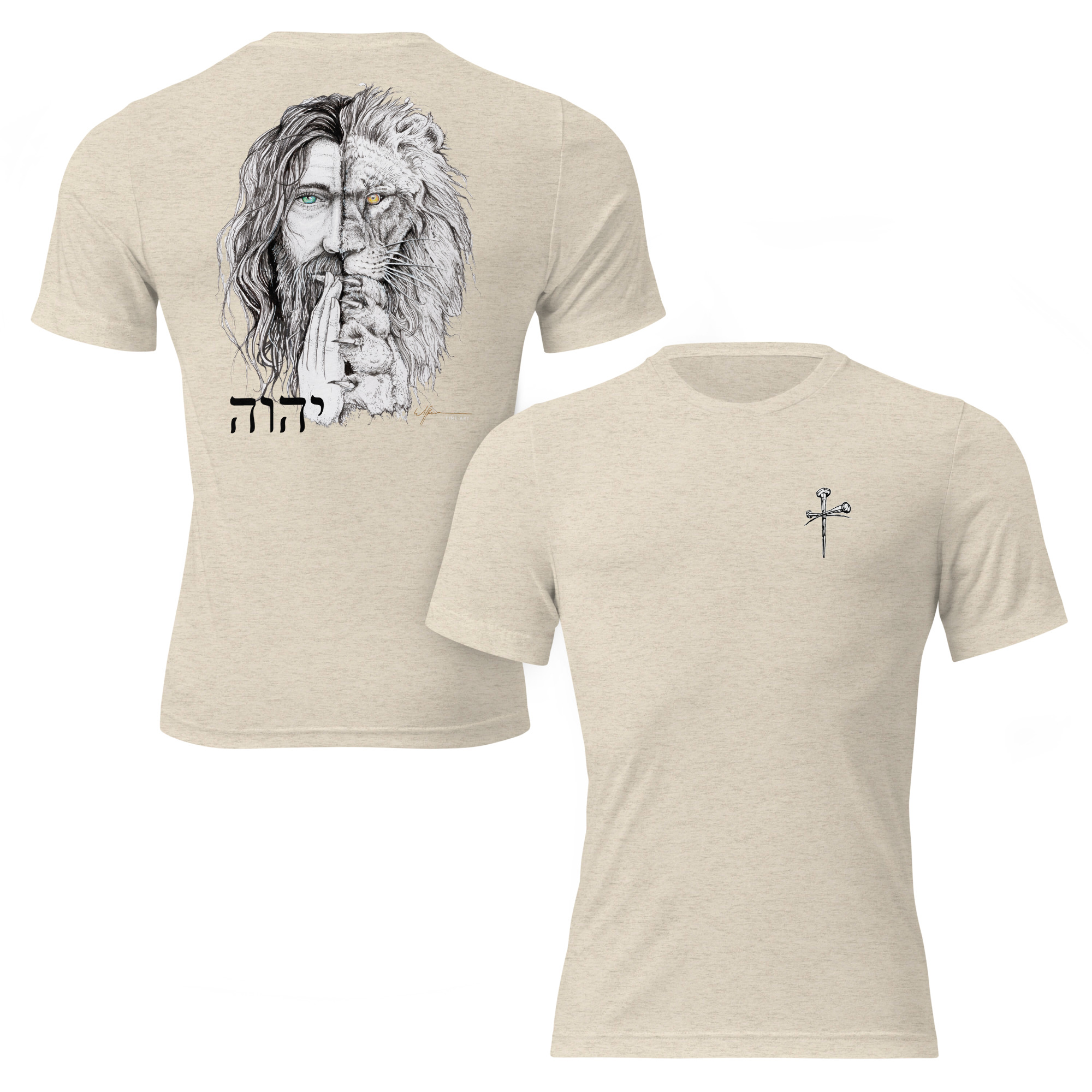 "I Am" lion/jesus head. Short sleeve t-shirt - Image 69